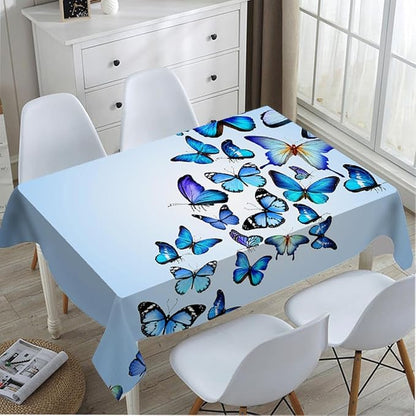 TKS MITLAN Tablecloth Butterflies Table Cloth Rectangle Table 60 x 84 Inch Blue Flying Butterflies Kitchen Decorations for Home Dinner Party