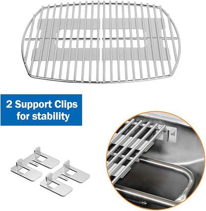 Stanbroil Stainless Steel Grill Cooking Grates for Weber Q1000 Series, Q1200, Q1400 Gas Grill, Replacement for Weber 7644 - Set of 2