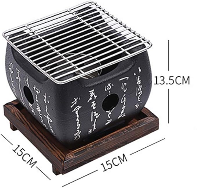 BBQ Barbeque Barbecue Grill,Portable Household Charcoal Barbecue Stove,Split Type Easy to Clean,Indoor and Outdoor，2 Size (Size : 15cm15cm)