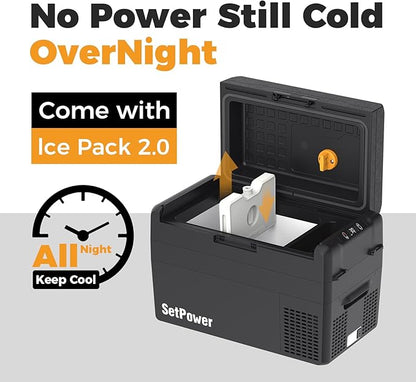 Setpower 12V Refrigerator 34 Quart Car Refrigerator,Keep Cold 24H Car Fridge 12V Fridge,Electric Coolers for Vehicles Car Camping Truck Van RV SUV Road Trip Travel,RF30 PRO fits 2L Bottle