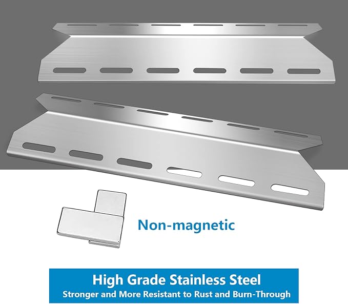 5 PC Heat Shield Tent Plate 17 5/16" Replacement for Charmglow 720-0234 | Zemibi BBQ Repair Kits for Nexgrill 720-0033 720-0234 720-0289 Gas Grill Models, Stainless Steel BBQ Burner Cover