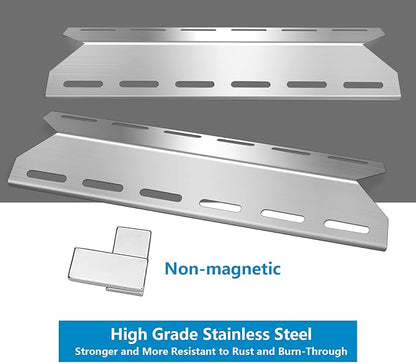 5 PC Heat Shield Tent Plate 17 5/16" Replacement for Charmglow 720-0234 | Zemibi BBQ Repair Kits for Nexgrill 720-0033 720-0234 720-0289 Gas Grill Models, Stainless Steel BBQ Burner Cover