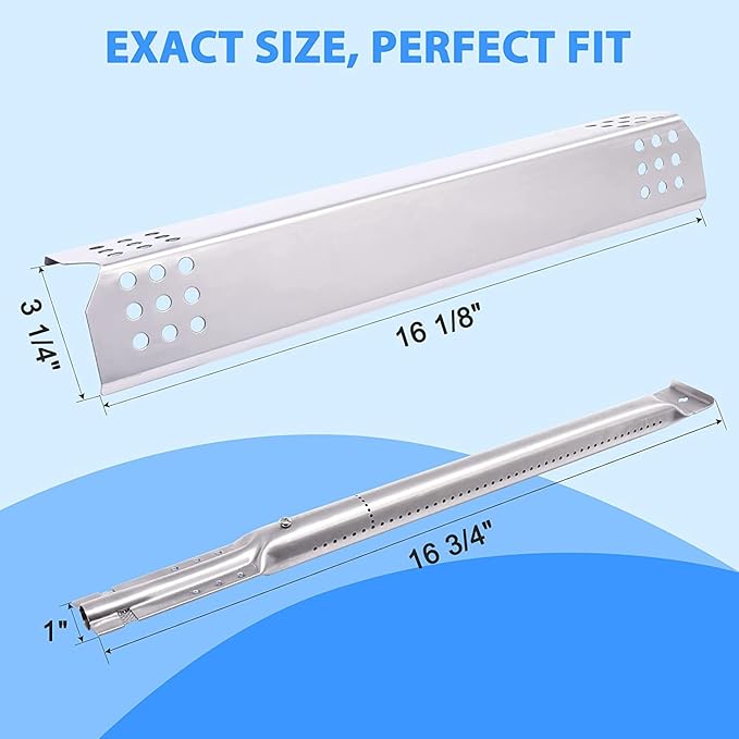 Criditpid Grill Replacement Parts for Jenn-Air 720-0727 720-0709B 720-0709, Grill Burner Heat Plate Shield Igniter Electrode for Kitchenaid 720-0709C 720-0893 860-0003 720-0826 Grill Models.