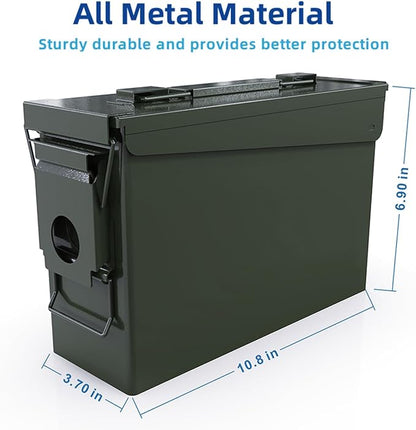 PATRON 30 & 50 Cal Ammo Can Metal Ammo Box Storage Crate Case for Shotgun Bullet Rifle Ammunition Waterproof (Black or Green)