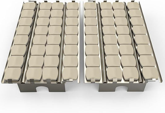 SafBbcue Heat Plate Flame Tamer with Ceramic Briquettes Replacement Parts for Lynx LDR27 LDR30 LIJ27 LIJ30 LDR42 LIJ42 LDR54 LIJ54 LSB1 LSB2 LBQ27 LBQ36 LBQ48