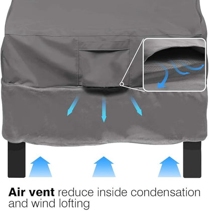 Vailge Patio Chair Covers, Lounge Deep Seat Cover, Heavy Duty and Waterproof Outdoor Lawn Patio Furniture Covers (Medium, Grey)