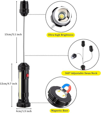 IMAGE Rechargeable Grill Lights Magnetic Grilling Gifts for Men Dad, Flexible Gooseneck BBQ Light Traeger Pit Boss Smoker Electric Grill Accessories 2 Packs (Rechargeable)