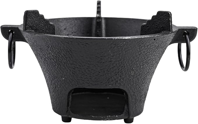 Cast Iron Charcoal Stove,Thickened Bottom for Even Heat Retention and Distribution,Cooktop and Barbecue Grill for Outdoor Cooking, Camping, Picnic,Home Use(16cm)