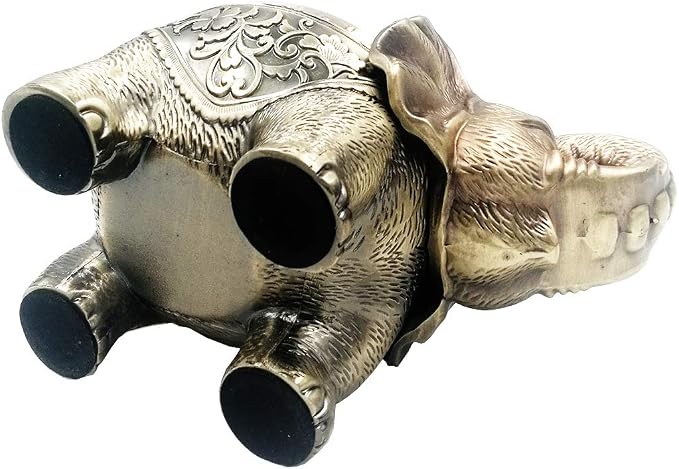 Hourwof Metal Elephant Incense Holder,Vintage Cone Coil Incense Burner with Lid,Ash Catcher,Aromatherapy Ornament Home Office Decor,Bronze