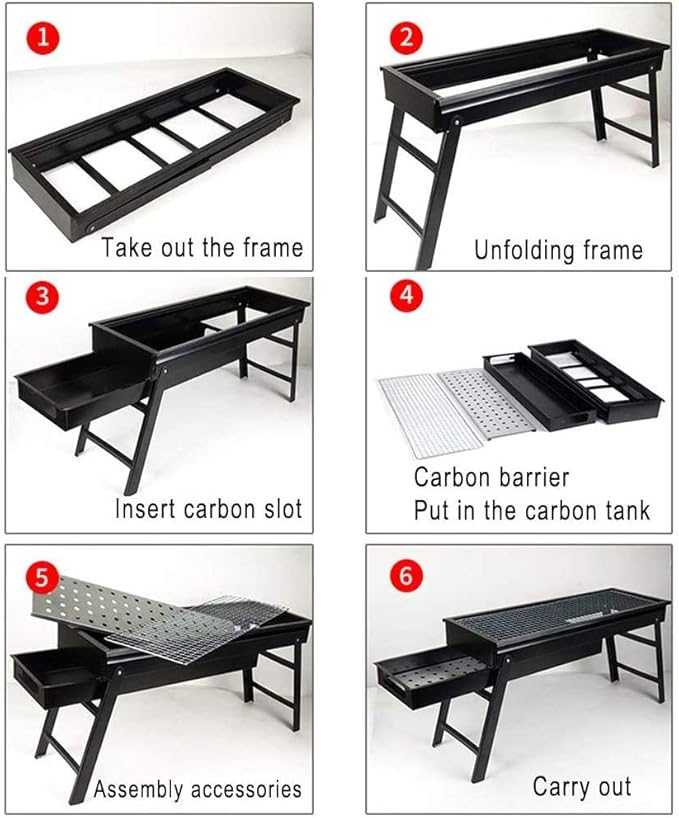 Portable Charcoal Barbecue Grill Stainless Steel Foldable BBQ Grill Desk for Camping BBQ Grills Outdoor Barbecue Grill Home Festival Garden Picnic Party,A-1
