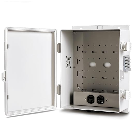 Namunanee Outdoor Electrical Junction Box, ABS Water Resistant Enclosure with Internal Mounting Panel & Hinged Cover (13" H* 9.2" L* 4.6" W & Outlet)