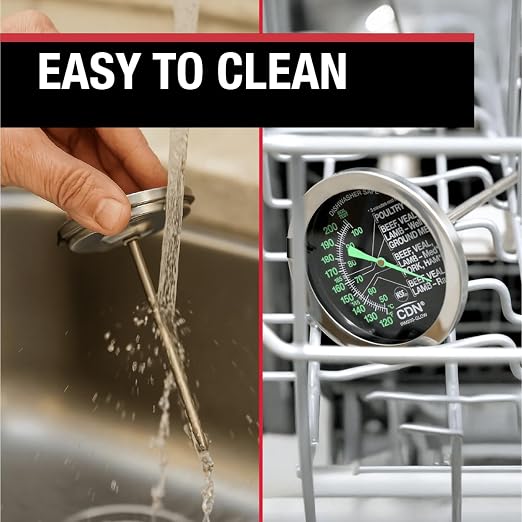 CDN Ovenproof Meat Thermometer – Glow Dial | ProAccurate® | 2" Easy-Read Dial | Waterproof, Recalibratable | For Oven Roasting, Poultry, Beef, BBQ | IRM200-GLOW