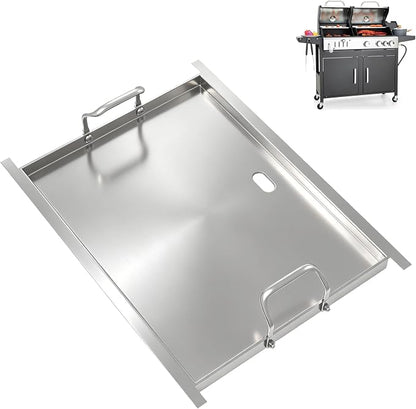 Half-Size Stainless Steel Flat Top Griddle Insert for Captiva Designs GR019 | 19.6" L x 14.4" W for 4-Burner Propane Gas Grill, Universal Griddle Plate, Non-Stick Grill Accessory for Backyard BBQ