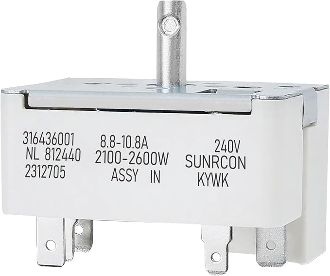 316436001 316021501 Range Infinite Switch for The Large Surface Burner Control Switch, Compatible with Frigidaire, Kenmore Stove, Replaces Parts: 5304506425 1155395, AP3885460, PS1145040, EAP1145040