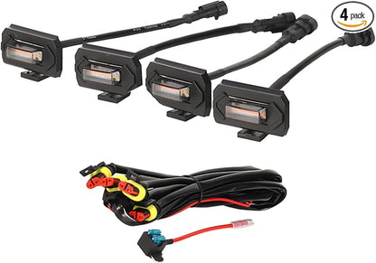 Tacoma Grill Lights, LED White Light, TRD Raptor Style, Fit for 2020+ Tacoma, 4 Lights Included, Fuse and Wire Harnesses, ABS Shell, 7.1 x 15.7 x 2.4 in, 18 x 40 x 6 cm
