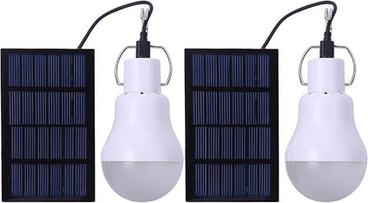 2Pcs Solar Light Bulb, Portable Rechargeable Camping Light Outdoor for Hiking Fishing Tent Indoor Shed Chicken CoopSolar Chicken Coop