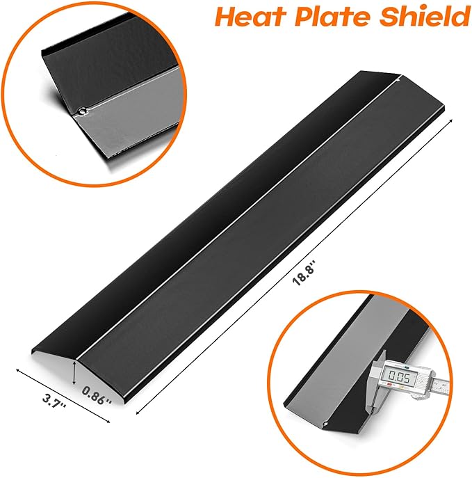Grill Replacement Parts for Oklahoma Joe's Longhorn Combo 3-Burner Charcoal/Gas Smoker, Heat Plate Shield 1767017 1767054 16202046 Grill, Grill Parts Burner Tube & Crossover Tubes for Oklahoma Joe