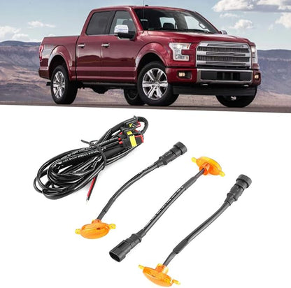 3Pcs LED Grille Lights, Front Bumper Cover Lamp Assembly Amber Yellow Lighting Kit Compatible with 2014 2017
