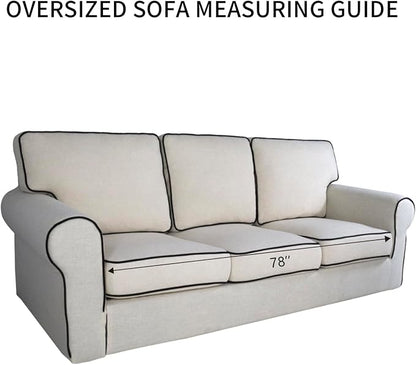 PureFit Stretch Oversized Couch Covers Fleece Sofa Slipcovers Sage Green | 1-Piece Sofa Cover Washable Soft Couch Protector, Couch Slipcover with Non Skid Foam and Elastic Bottom for Kids, Dogs