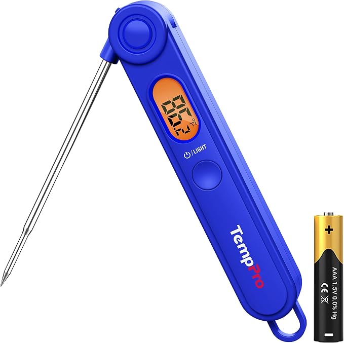 TempPro TempSwift Digital Meat Thermometer for Cooking | Instant Read Thermometer with Backlight, Kitchen Food Thermometer for Grill Smoker BBQ Oil Deep Fry Candy Bread Coffee