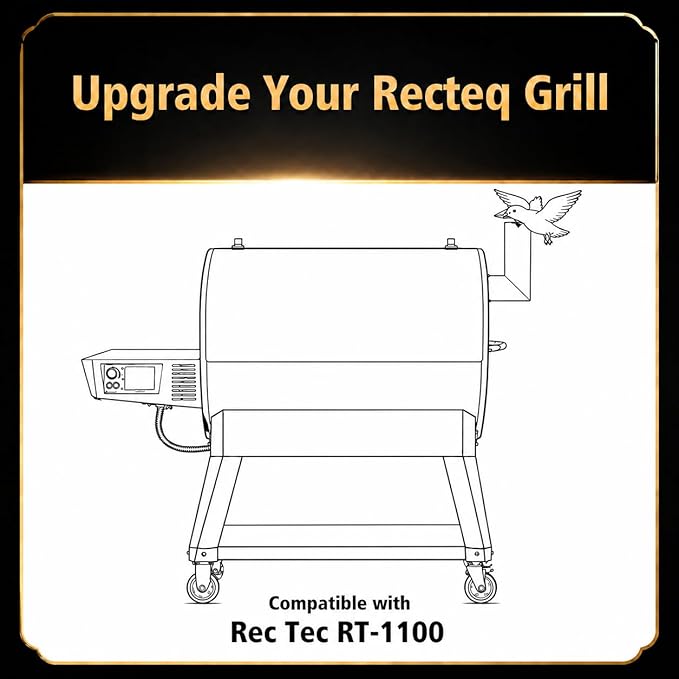 QuliMetal Front Shelf for Recteq RT-1100, Folding Front Grill Table Accessory, Foldable Pellet Grill Shelf with Extra Prep Space for Food Prep, Trays, Tools and Storage, 31.3" x 10.2"