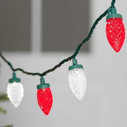 TW SHINE C9 Christmas Lights, 100 LED 66 FT Christmas String Lights Outdoor with 8 Modes Timer Waterproof Connectable for Indoor Yard Xmas Tree House Decorations (Red and White)