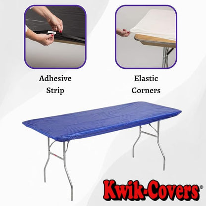 6' Rectangle Plastic Table Covers 30" x 72", Bundle of 5 (Royal Blue)