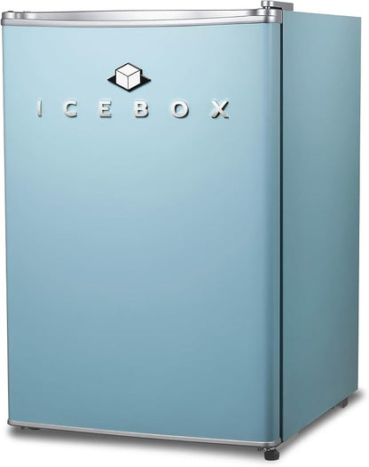 ICEBOX 2.5 Cu. Ft. Compact Refrigerator, ENERGY STAR Certified Small Refrigerator, Single Door Mini Fridge with Chiller Compartment, R600a Refrigerant, IBCR25SLT, Slate Blue