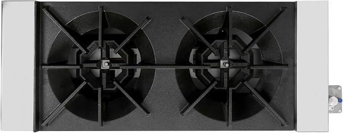 Gas Countertop Hot Plate for Kitchen Dining,NG LP Convertible Burner Stove with Independent Manual Controls,Standing Pilot Ignition,Cast Iron Grates,Stainless Steel Body,Catering Use (Silver,2 Burner)
