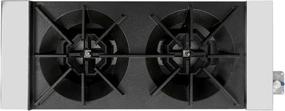 Gas Countertop Hot Plate for Kitchen Dining,NG LP Convertible Burner Stove with Independent Manual Controls,Standing Pilot Ignition,Cast Iron Grates,Stainless Steel Body,Catering Use (Silver,2 Burner)