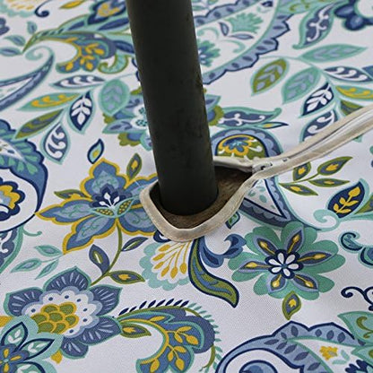 EHouseHome Outdoor Indoor 60x84 inch Rectangle Tablecloth with Umbrella Hole and Zipper, Waterproof Zippered Patio Table Cloths, Spring/Summer Table Covers for Backyard Circular Table/BBQs/Picnic