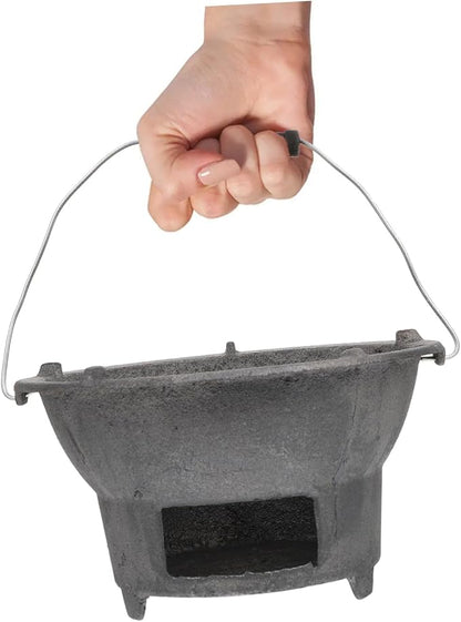 Portable Cast Iron Charcoal Stove Outdoor for Camping Picnics Backyard Cooking Sturdy Barbecue Tool for Charcoal Cooking Outdoor Events