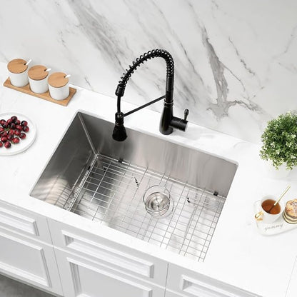Undermount Kitchen Sink,Jshozzy 28x17 Stainless Steel Kitchen Sink Undermount 16 Gauge Handmade 10" Deep Single Bowl Sink