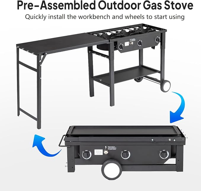 ROVSUN 2/3 Burner Outdoor Propane Gas Stove High Pressure Stand Cooker for Backyard Cooking Camping Home Brewing Canning Turkey Frying