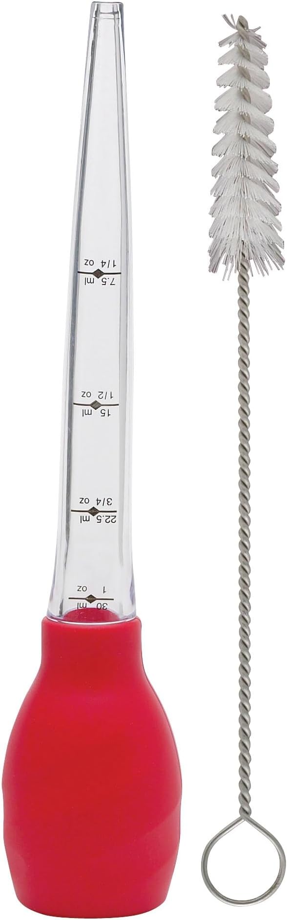 HIC Kitchen Roasting Stand-Up Turkey Baster, Heat-Resistant Silicone Bulb with Plastic Tube, 1-Ounce Capacity