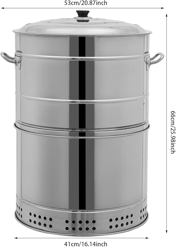 Portable Smokeless Charcoal Hanging Grill, 2in1 Stainless Steel Charcoal Kebab Grill with 50 Skewers, Smokeless Barbecue Barrel with Grilling Accessories Set for Picnics, Camping, Traveling, Parties