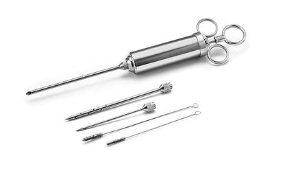 Outset 76456 Stainless Steel Meat Injector, 6-piece, Set