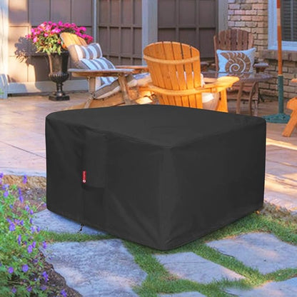SheeChung Fire Pit Cover Square 30"L x 30"W x 24"H,Heavy Duty 600D Waterproof Outdoor Firepit Cover,Fits for 26/28/30 Inch Propane Fire Pit Table,Gas Fire Pit Table Covers with Drawstring,Air Vents