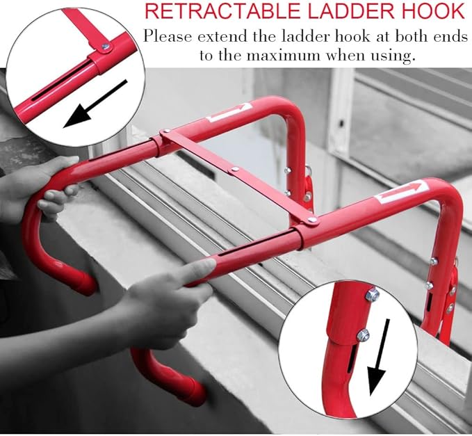 Hausse Retractable 2 Story Fire Escape Ladder, 13 Feet
