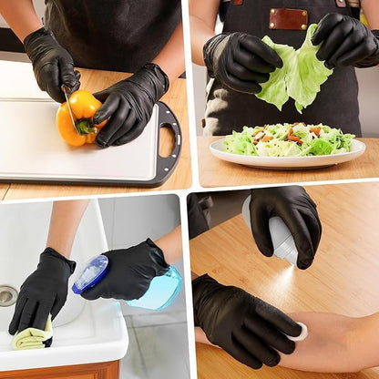onlyfire 1472°F Heat Resistant BBQ Grill Gloves 4 Reusable Nylon Liners + 100 Disposable Nitrile Gloves Anti-Slip Oven Gloves for Hot Food, Handling Meat Shredding, Grill Cleaning