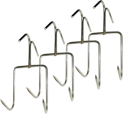 TIHOOD 4Pack Smoker Hooks - Stainless Steel Bacon Hanger, Roast Duck Hooks, Meat Hangers for Smoking, Hanging Bacon Hams, BBQ Grill