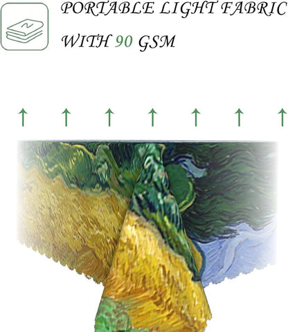 60x84 Inch Van GOG Rectangle Tablecloth Wheat Field with Cypresses Table Cloth Oil Painting Washable Table Cover for Dining Garden Atelier BBQ Home Decor