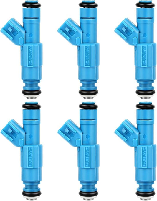 SCITOO 6Pcs 4 Holes Fuel Injectors fit for Dodge for Ram 1500 for 2002 2003, for Jeep for Liberty for 2002 2003, 0280155972