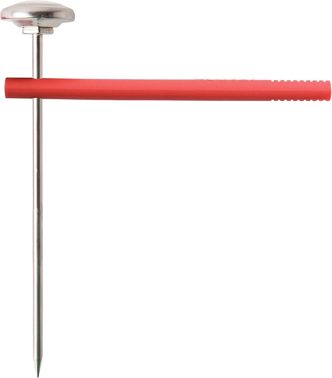 Taylor Instant Read Analog Meat Food Grill BBQ Cooking Kitchen Thermometer with Red Pocket Sleeve Clip, 1 Inch Dial