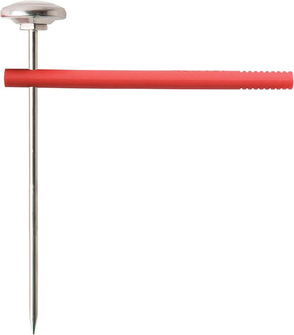Taylor Instant Read Analog Meat Food Grill BBQ Cooking Kitchen Thermometer with Red Pocket Sleeve Clip, 1 Inch Dial