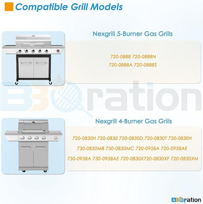 Replacement Parts Kit for Nexgrill 5-Burner 720-0888S 720-0888N 720-0888, 4-Burner 720-0830H 720-0830, Grill Heat Shield and Cooking Grate Kit for Nexgrill Replacement Parts