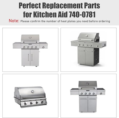 Replacement Parts for KitchenAid 720-0733/720-0733A/720-0954, Grill Parts Kit for KitchenAid 4 Burner Gas Grills 740-0781/740-0780/720-0745/720-0745B, 4 Burners + Heat Plates + Igniter Electrode Kit