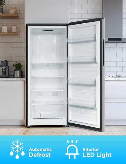 Commercial Cool 16.4 Cu. Ft. Convertible Freezer Refrigerator, Upright Fridge with Glass Shelves, Reversible Door, ENERGY STAR rated, Auto Defrost, CCUC1640GS, Stainless Look | Upright Fridge with Glass Shelves, Reversible Door, ENERGY STAR rated, Auto...