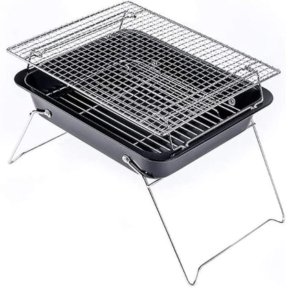 BBQ Grill Barbeque Grill Charcoal Barbecues Grill Portable Folding Charcoal Barbecue Outdoor Stainless Steel BBQ Barbeque Grill for Camping (A)