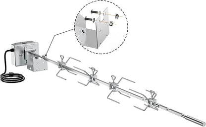 onlyfire Stainless Steel Rotisserie Kit Weber 7659 Replacement | Fits for Weber Spirit and Spirit II 200/300 Series Gas Grills, NOT FIT for Weber Spirit 4 Burner Grills